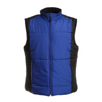 Fiji black - royal blue winter work vest with fleece