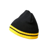 Winter hat on fleece black -yellow