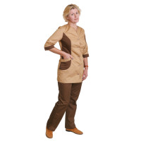 Women's suit Medservice brown with beige