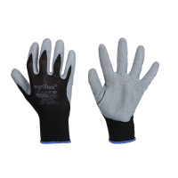 Grey latex gloves