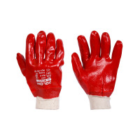 Gloves for heavy work pvc red